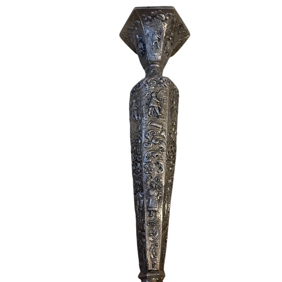 Vintage Hand Chase Silver Plated Barbour & Other Dutch Repousse Candlesticks - Picture 3 of 16